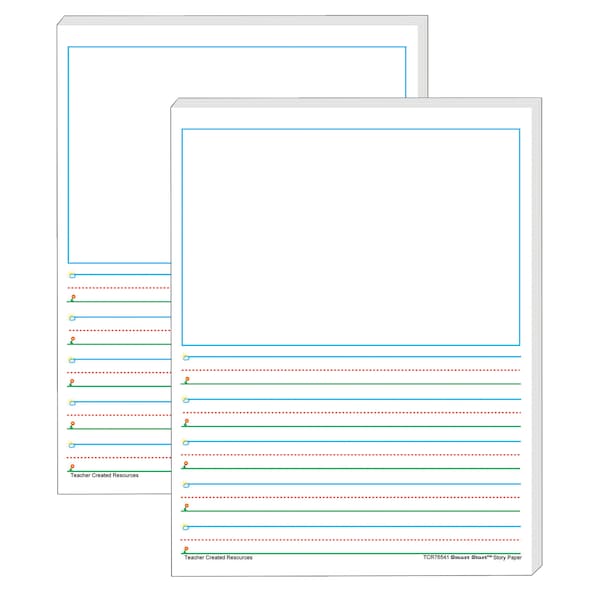 Teacher Created Resources Smart Start 1-2 Story Paper: 100 Sheets Per Pack, PK2 76541 - main